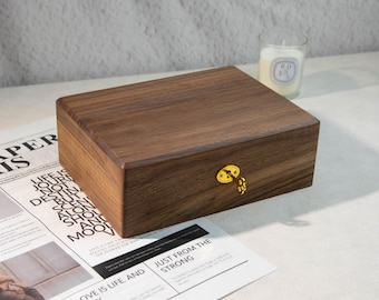 Caja de joyería de madera maciza con cerradura / Caja de recuerdos forrada de terciopelo / Regalo de lujo para esposa, madre o hija / Regalo de cumpleaños / Regalo de aniversario