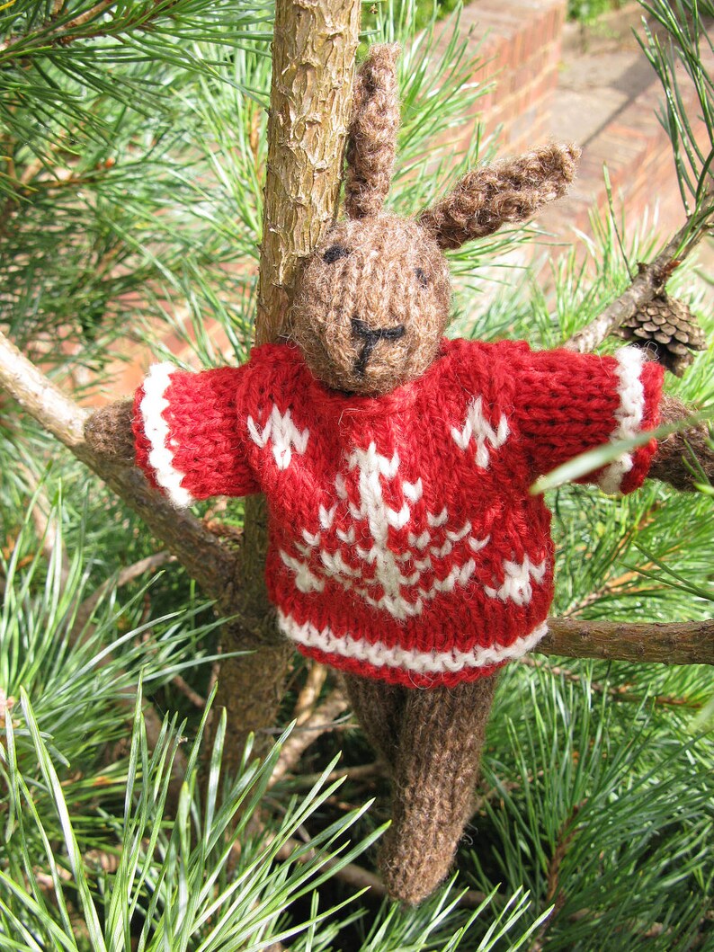 Knit Your Own Christmas Bunny Kit Etsy