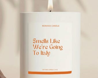 Italy Gift Candle Surprise Trip Destination Reveal Gift for Her Going to Italy