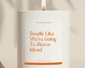 Marco Island Gift Candle Florida Surprise Trip Destination Reveal Gift for Her Going to Keys
