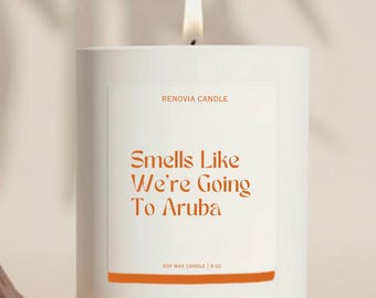 Aruba Trip Gift Candle Aruba Surprise Trip Destination Reveal Gift for Her Going to Aruba