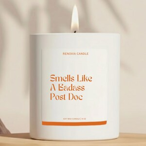 Post Doc Researcher Gift For Academia Candle For University Professor Researcher Gift