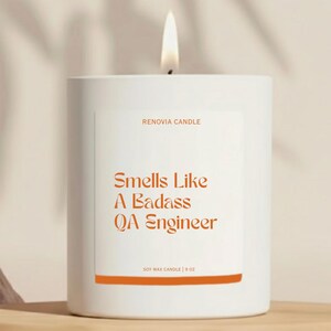 QA Engineer Candle For Full Stack Developer Birthday and Christmas Gift For Computer Nerd UX Designer