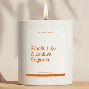 Engineer Candle For Full Stack Developer Birthday and Christmas Gift For Computer Nerd UX Designer