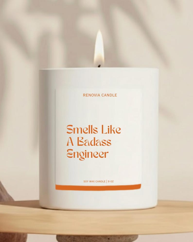 Engineer Candle For Full Stack Developer Birthday and Christmas Gift For Computer Nerd UX Designer image 1