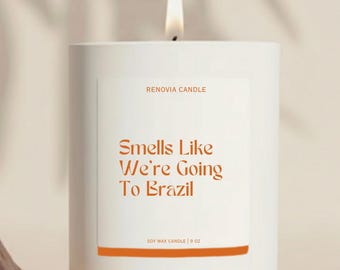Brazil Gift Candle Surprise Trip Destination Reveal Gift for Her Going to Brazil