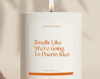 Puerto Rico Gift Candle Surprise Trip Destination Reveal Gift for Her Going To Puerto Rico