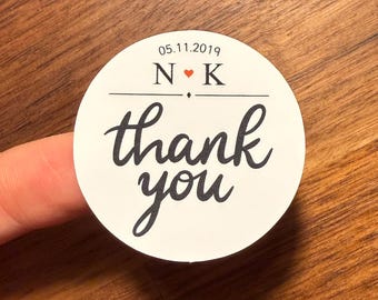 Wedding Thank You Stickers – Personalized for Wedding Favors, Gifts, & Cards