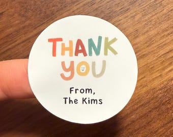 Colorful Thank You Stickers – Personalized for Kid's Gifts, Events & Packaging