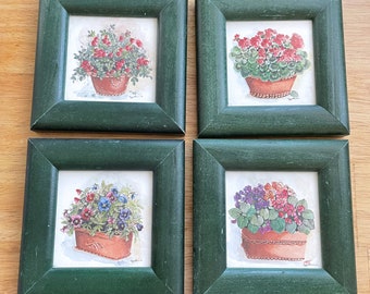 Juego de 4 marcos de fotos florales