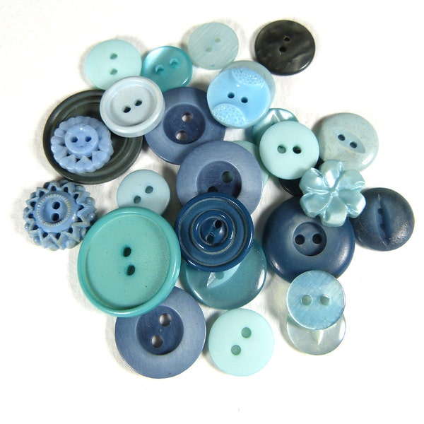 Vintage Blue and Turquoise English buttons