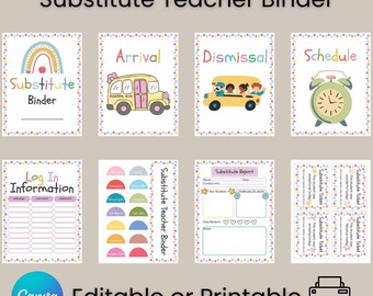 Substitute Teacher Binder Template/substitute Teacher/substitute ...