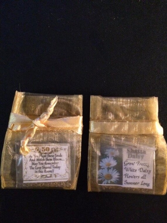 50 Sheer Gold Shasta Daisy Seed Favors For 50th Wedding Etsy