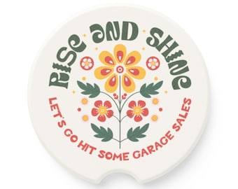 Garage Sale Lover Car Coaster Soapstone Car Coaster Gift for Garage Sale enthusiast Garage Saler Gift