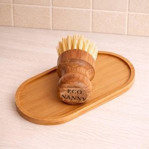 Juego de cepillos de bambú para platos con jabonera / Cepillo de fregar para cocina / Cepillo de madera para platos / Cepillo para lavar platos / Juego de limpieza de cocina sin residuos