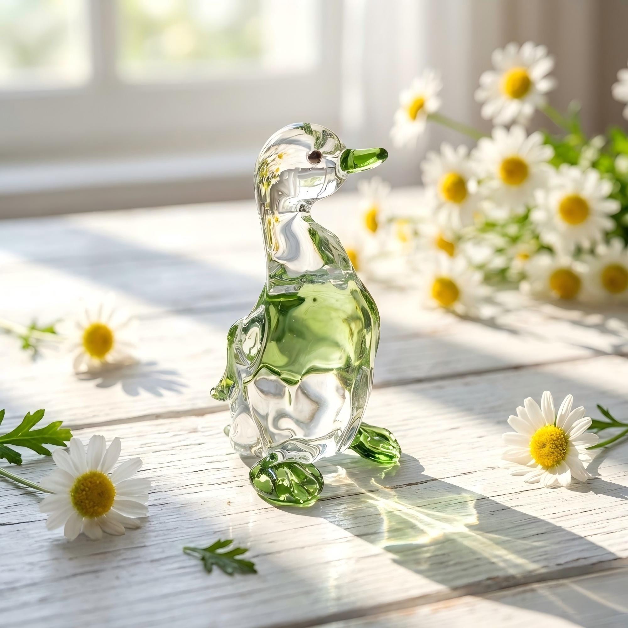 Glass Duck Figurine - Etsy