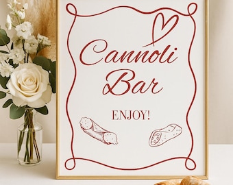 Cannoli Bar Sign: Italian Wedding Dessert Table Decor (PDF Download) - Etsy