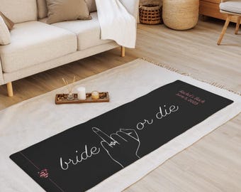 Tappetino da yoga personalizzato "Bride or Die" • Regalo per addio al nubilato