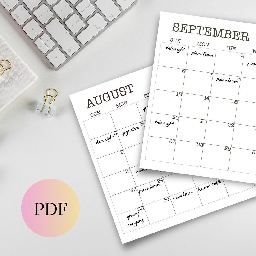 2026 Monthly Minimalist Calendar | Printable & Fillable PDF Planner ...