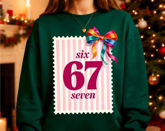 Viral 67 Christmas Stamp PNG, Funny Holiday Sublimation Design (Digital Art)