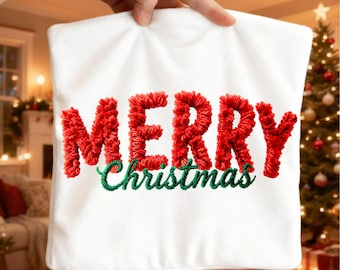 Merry Christmas Latch Hook PNG SVG | Holiday Clipart (Digital Download)