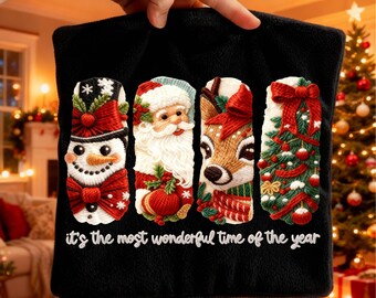 Faux Yarn Merry Christmas 2025 Design – PNG & SVG Digital Download