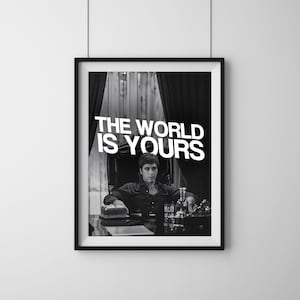 Scarface-poster: Tony Montana motiverende quote, gangsterfilmkunst, Al Pacino