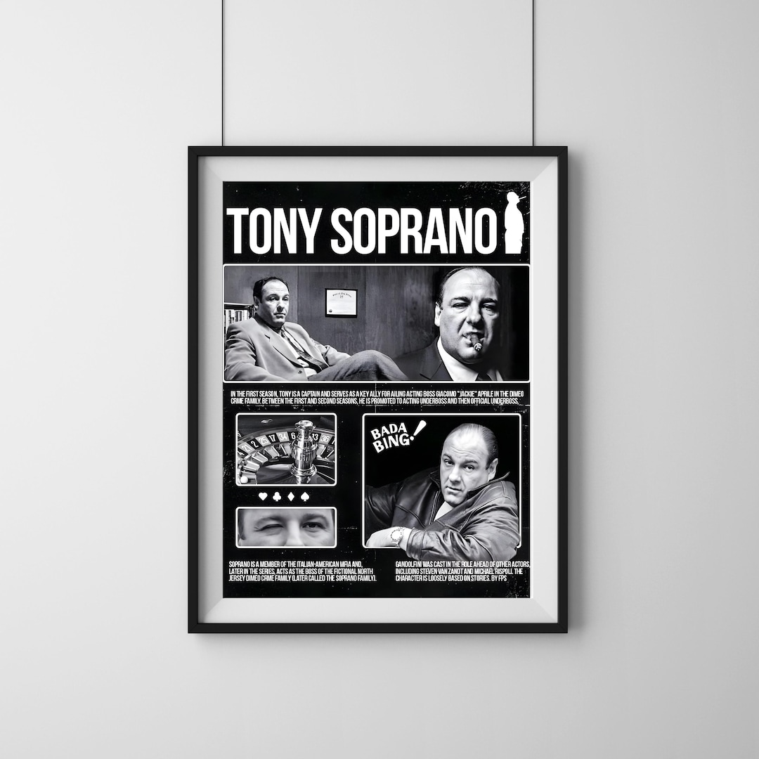 Tony Poster The Sopranos Poster – TV Show Wall Art, Modern Home Deco, Digital ...