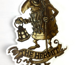 The Hermit Tarot Vinyl Sticker