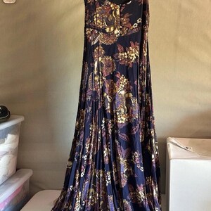Free People Long Flowy Bohemian strappy cottagecore Maxi Dress Size 6 multicolor image 5