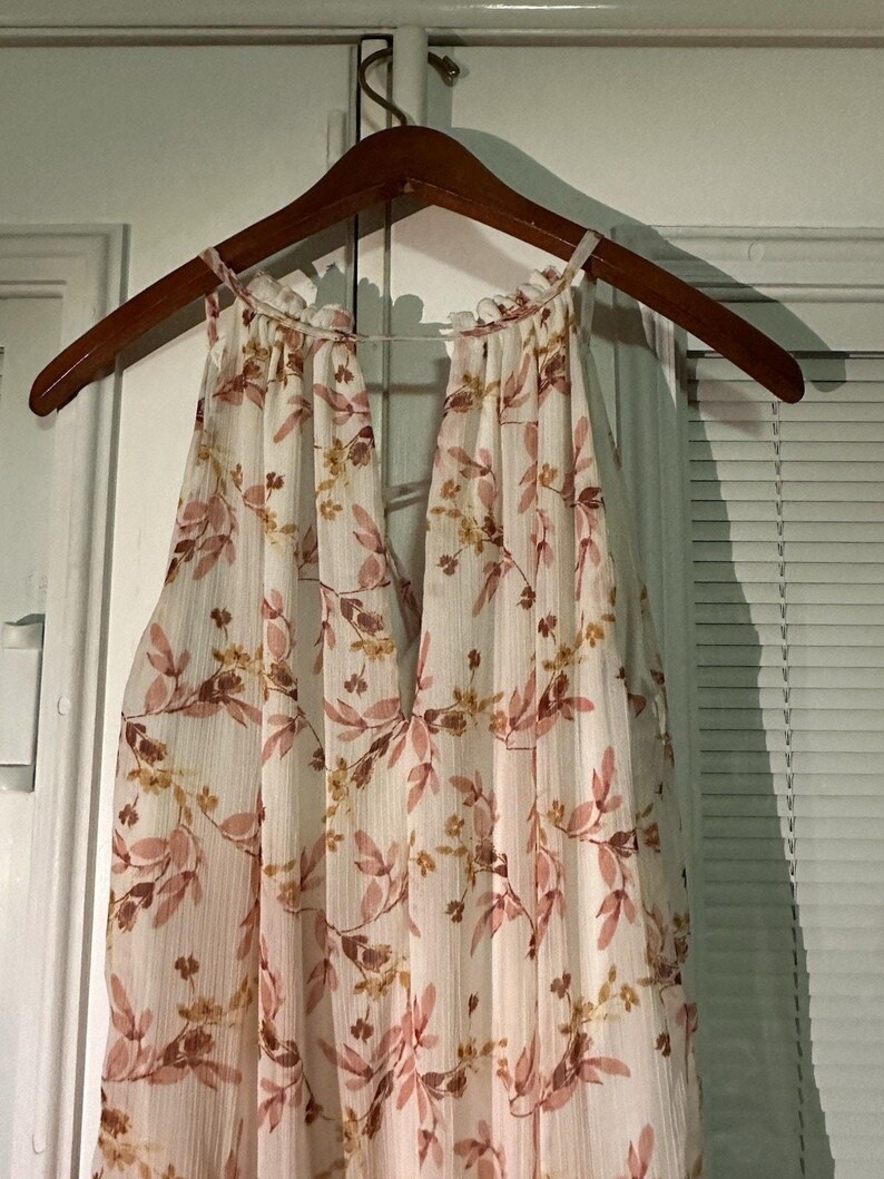 Anthropologie Drew Naomi Boho Rosa Ärmelloses Floral Maxi Kleid Gr. XS Bild 6
