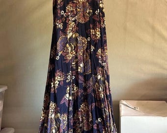 Free People Long Flowy Bohemian strappy cottagecore Maxi Dress Size 6 multicolor