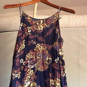 Free People Long Flowy Bohemian strappy cottagecore Maxi Dress Size 6 multicolor image 3