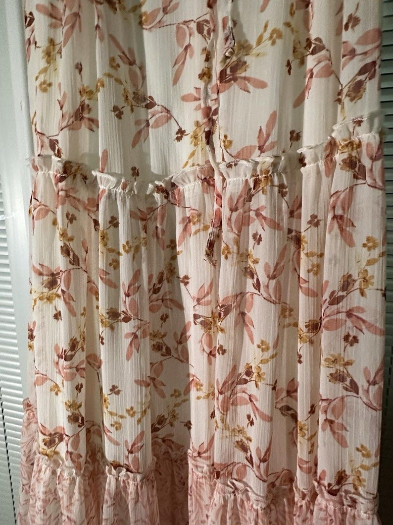 Anthropologie Drew Naomi Boho Rosa Ärmelloses Floral Maxi Kleid Gr. XS Bild 2