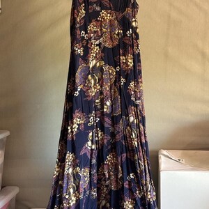 Free People Long Flowy Bohemian strappy cottagecore Maxi Dress Size 6 multicolor image 2