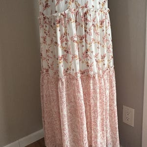 Anthropologie Drew Naomi Boho Rosa Ärmelloses Floral Maxi Kleid Gr. XS Bild 9
