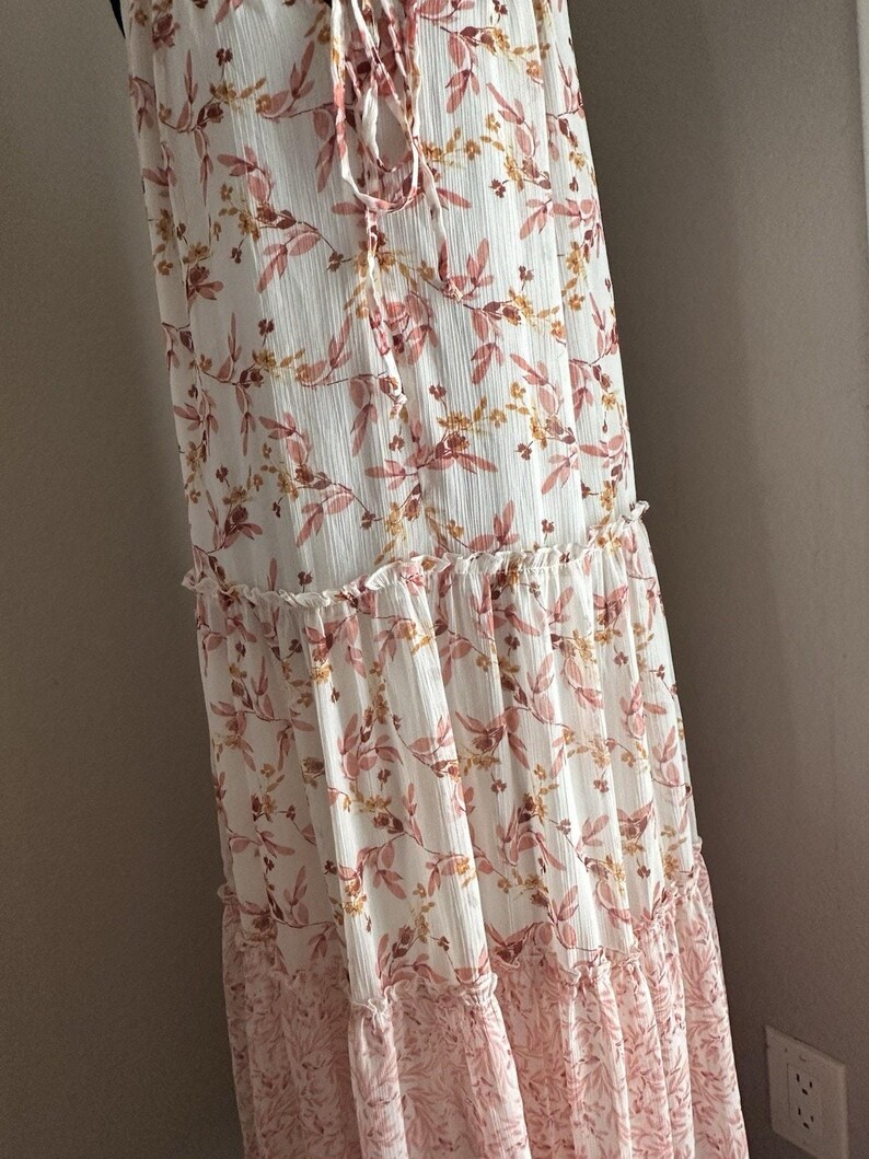 Anthropologie Drew Naomi Boho Rosa Ärmelloses Floral Maxi Kleid Gr. XS Bild 10