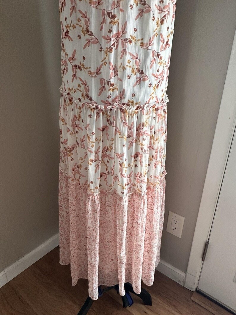 Anthropologie Drew Naomi Boho Rosa Ärmelloses Floral Maxi Kleid Gr. XS Bild 16