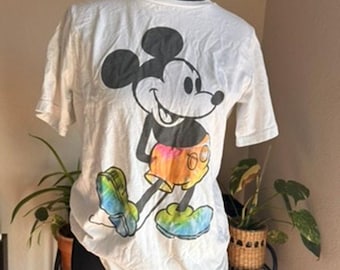 Disney Mickey Mouse Tie Dye T Shirt classic design fujn artsy hippie Size XL