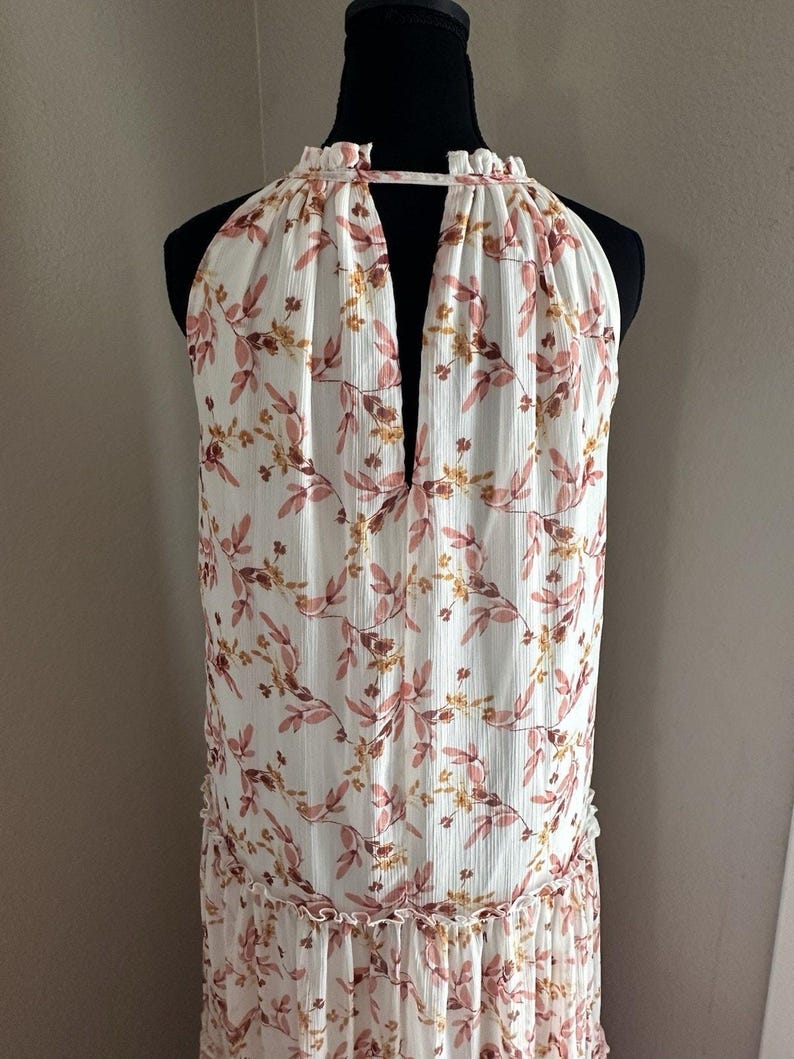 Anthropologie Drew Naomi Boho Rosa Ärmelloses Floral Maxi Kleid Gr. XS Bild 15