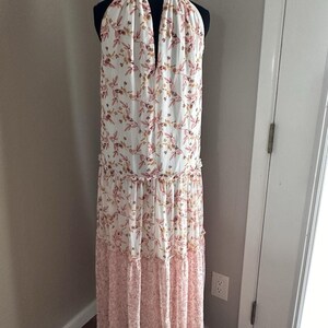 Anthropologie Drew Naomi Boho Rosa Ärmelloses Floral Maxi Kleid Gr. XS Bild 14