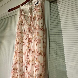 Anthropologie Drew Naomi Boho Rosa Ärmelloses Floral Maxi Kleid Gr. XS Bild 8