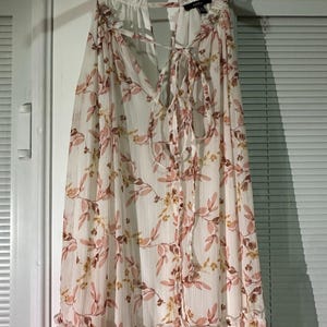 Anthropologie Drew Naomi Boho Rosa Ärmelloses Floral Maxi Kleid Gr. XS Bild 5