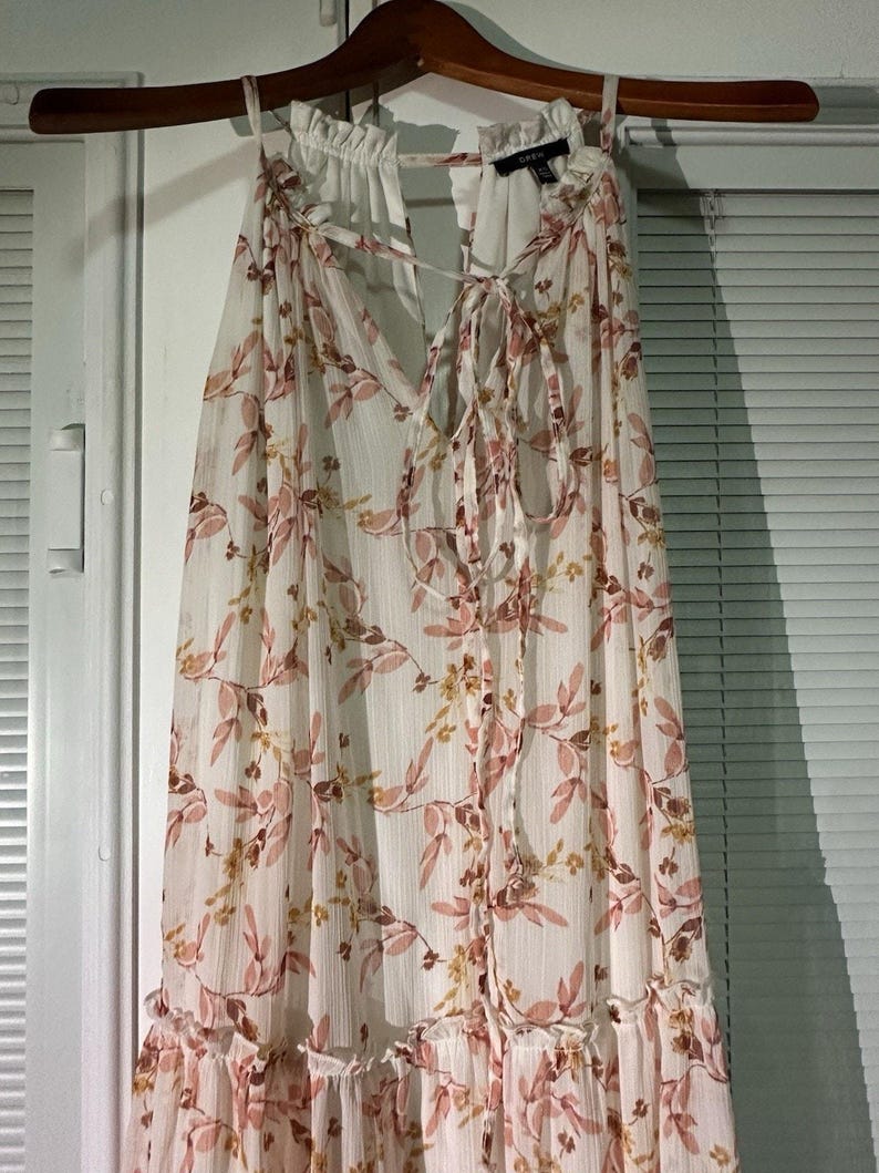 Anthropologie Drew Naomi Boho Rosa Ärmelloses Floral Maxi Kleid Gr. XS Bild 5