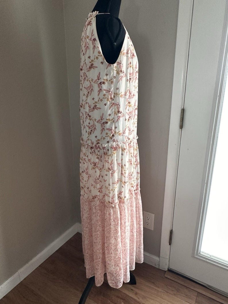 Anthropologie Drew Naomi Boho Rosa Ärmelloses Floral Maxi Kleid Gr. XS Bild 13