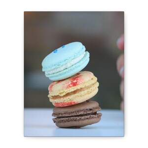 Colorful Macaron Canvas Print: Sweet Dessert Kitchen Decor