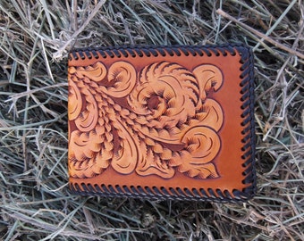 Credit Card Wallet With Handcarved Vintage Design