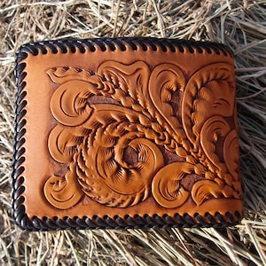 Cartera de piel para hombre con diseño vintage