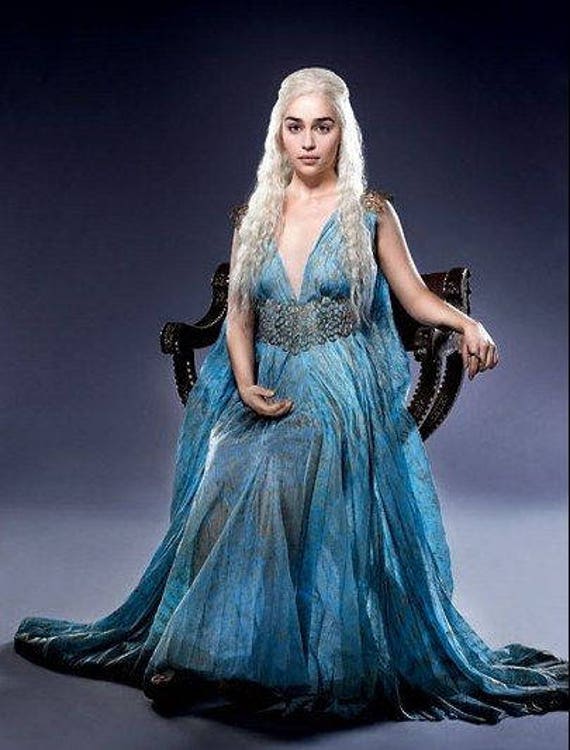 Juego de Tronos Daenerys Qarth Vestido de seda Azul con - Etsy España Juego de Tronos Daenerys Qarth Vestido de seda Azul con - Etsy España