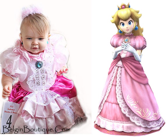 Costume Halloween Princess Peach Mario Brothers Baby Girl Etsy